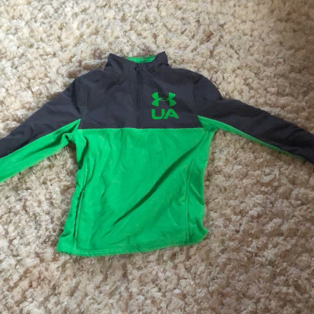 Green and Gray Under Armor boys or girls Jacket. Really good quality.